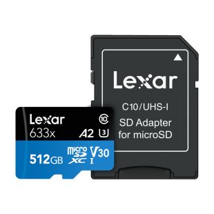 Lexar mälukaart 633X microSDHC/XC (V30) R95/W45 512GB
