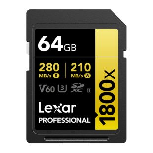 Lexar mälukaart SDXC Pro 1800x U3 UHS-II R280/W210 (V60) 64GB