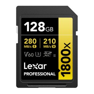 Lexar mälukaart SDXC Pro 1800x U3 UHS-II R280/W210 (V60) 128GB