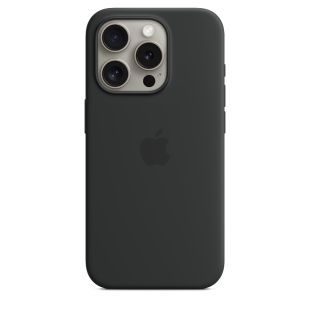 Apple iPhone 15 Pro silikoonümbris MagSafe, must
