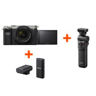 Sony a7c hübriidkaamera komplekt GP-VPT2BT statiivi ja ECM-W2BT mikrofoniga