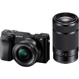 Корпус гибридной фотокамеры Sony a6100, комплект 16-50 мм и 55-210 мм, черный