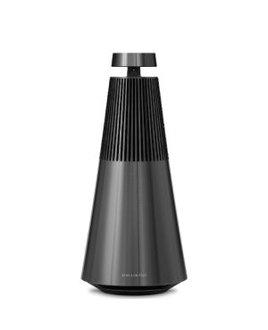 Bang & Olufseni Beosound 2 3rd gen multiruum Wifi kõlar on mustast alumiiniumist ning disainilt koonuse kujuline