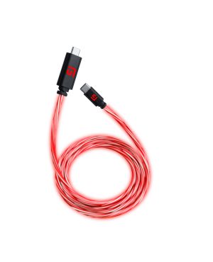 Floating Grip LED-valgustusega kaabel USB-C - USB-C, 3m, punane