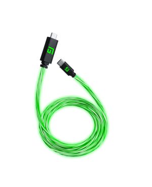 Floating Grip LED-valgustusega kaabel USB-C - USB-C, 3m, roheline
