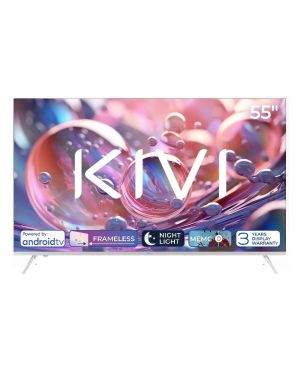 KIVI 55"  4K Android teler 55U760QW, valge. AndroidTV, raamitu, 3-aastane ekraani garantii, Wi-Fi 5G
