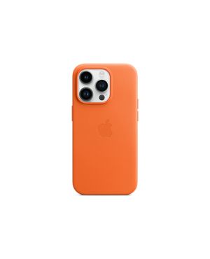 Кожаный чехол MagSafe для Apple iPhone 14 Pro Max, оранжевый