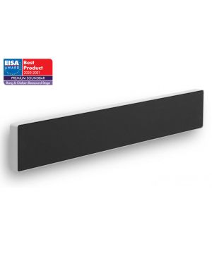 Bang & Olufsen multiruum WiFi ribakõlar Beosound Stage, häbedasest alumiiniumist raamiga ning kõlareid katab must kangas