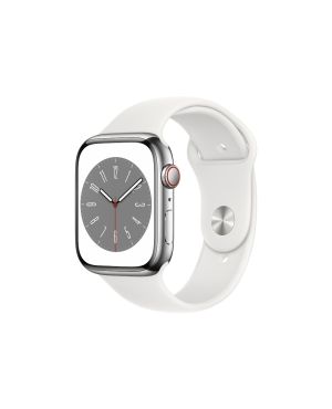 Nutikell Apple Watch Series 8 Roostevaba teras GPS + LTE 41mm, hõbedane/valge