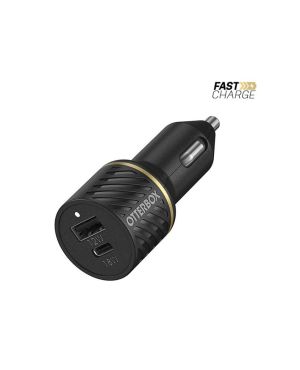 Otterbox autolaadija adapter 30W (USB-C 18W; USB-A 12W), must