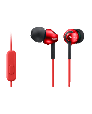 Sony mikrofoniga nööpkõrvaklapid MDR-EX110AP, punane
